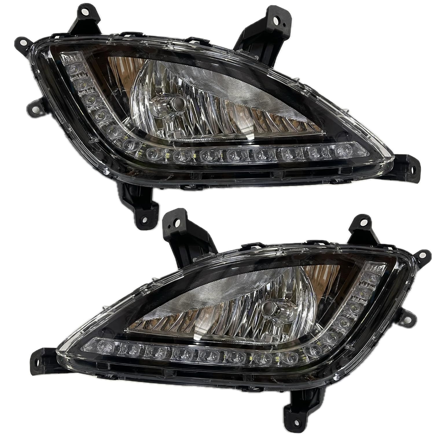 K D LED Fog Lamp Set For Hyundai I20 With DRL Indicator (PAIR) Complete KIT (2012-2014) Type 2