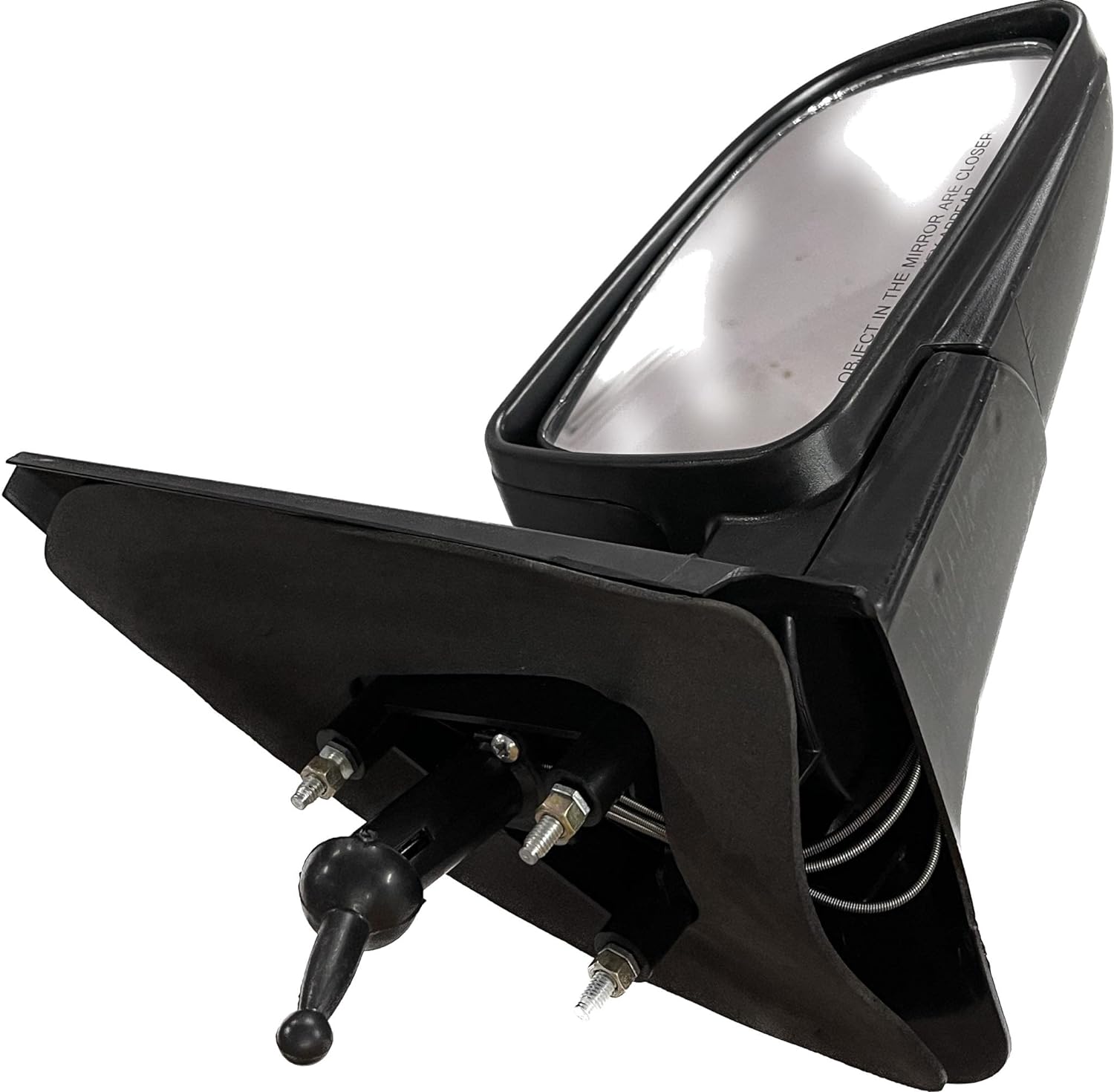Black side door mirror for Chevrolet Aveo with a clear convex mirror plate and door mount.