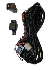 Car wiring harness with connectors on a white background