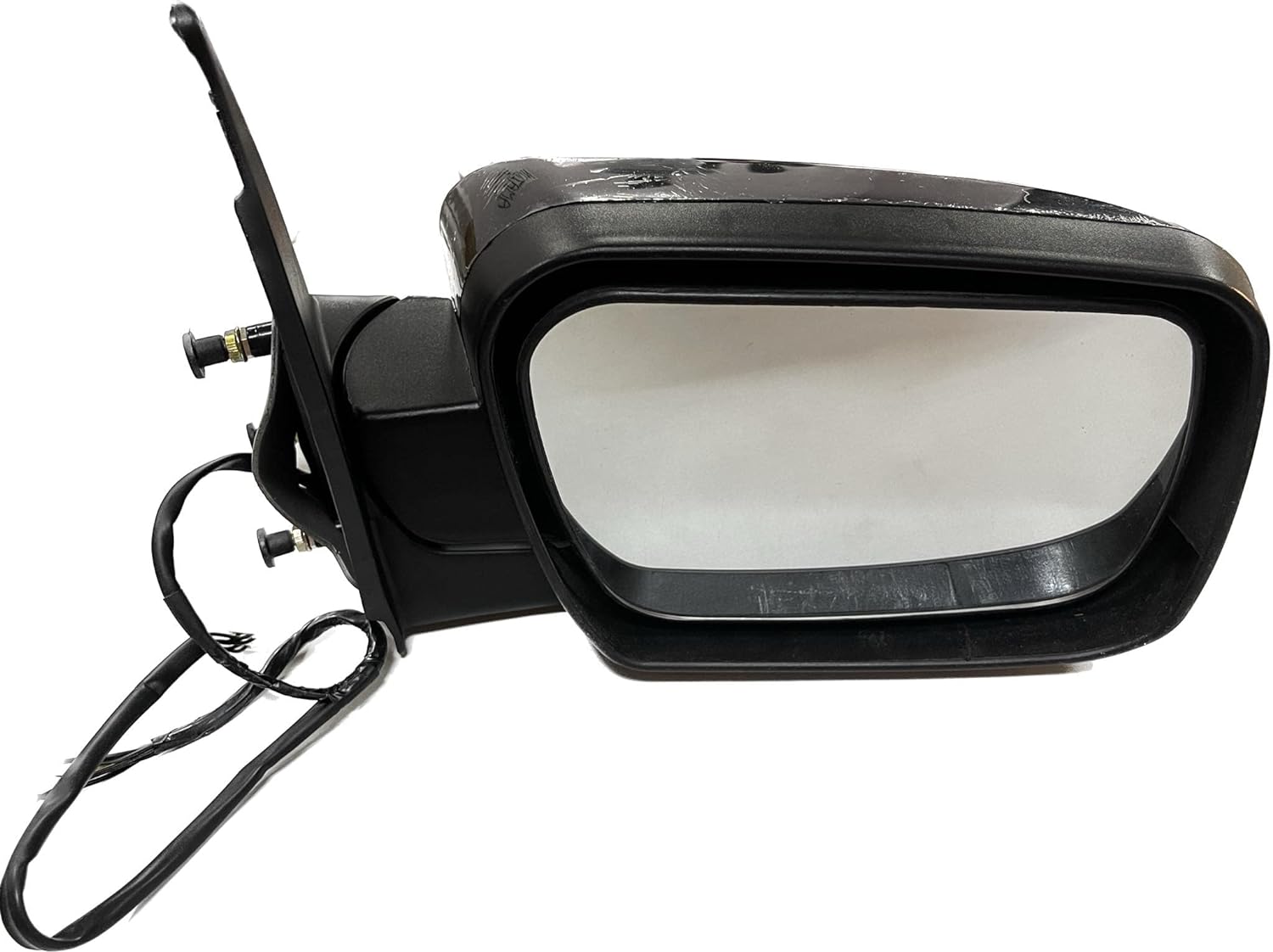 A pair of K D brand door/side mirrors for Mahindra Scorpio Mhawk motor vehicles, without indicators, featuring a black plastic casing and shatter-resistant acrylic mirrors.
