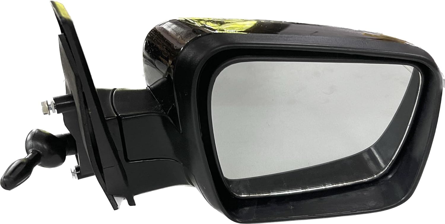 A black, shatter-resistant acrylic side mirror for Mahindra TUV 300 / BOLERO NEO Manual, with a visible mounting type and reflective surface.