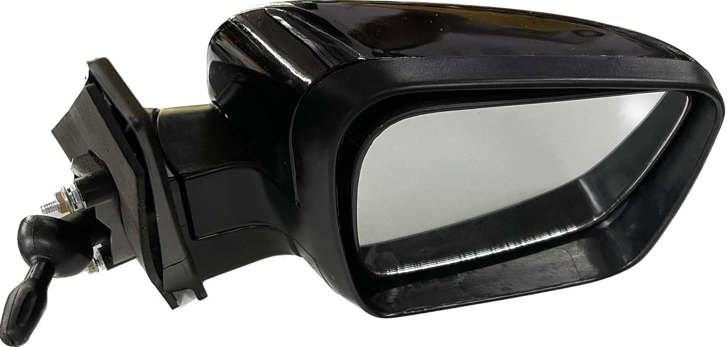 A black, shatter-resistant acrylic side mirror for Mahindra TUV 300 / BOLERO NEO Manual, with a visible mounting type and reflective surface.