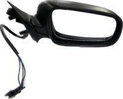 Car side mirror with wiring on a white background