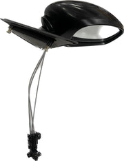 Black door-mounted side mirror with a clear convex mirror plate, for Skoda Fabia.