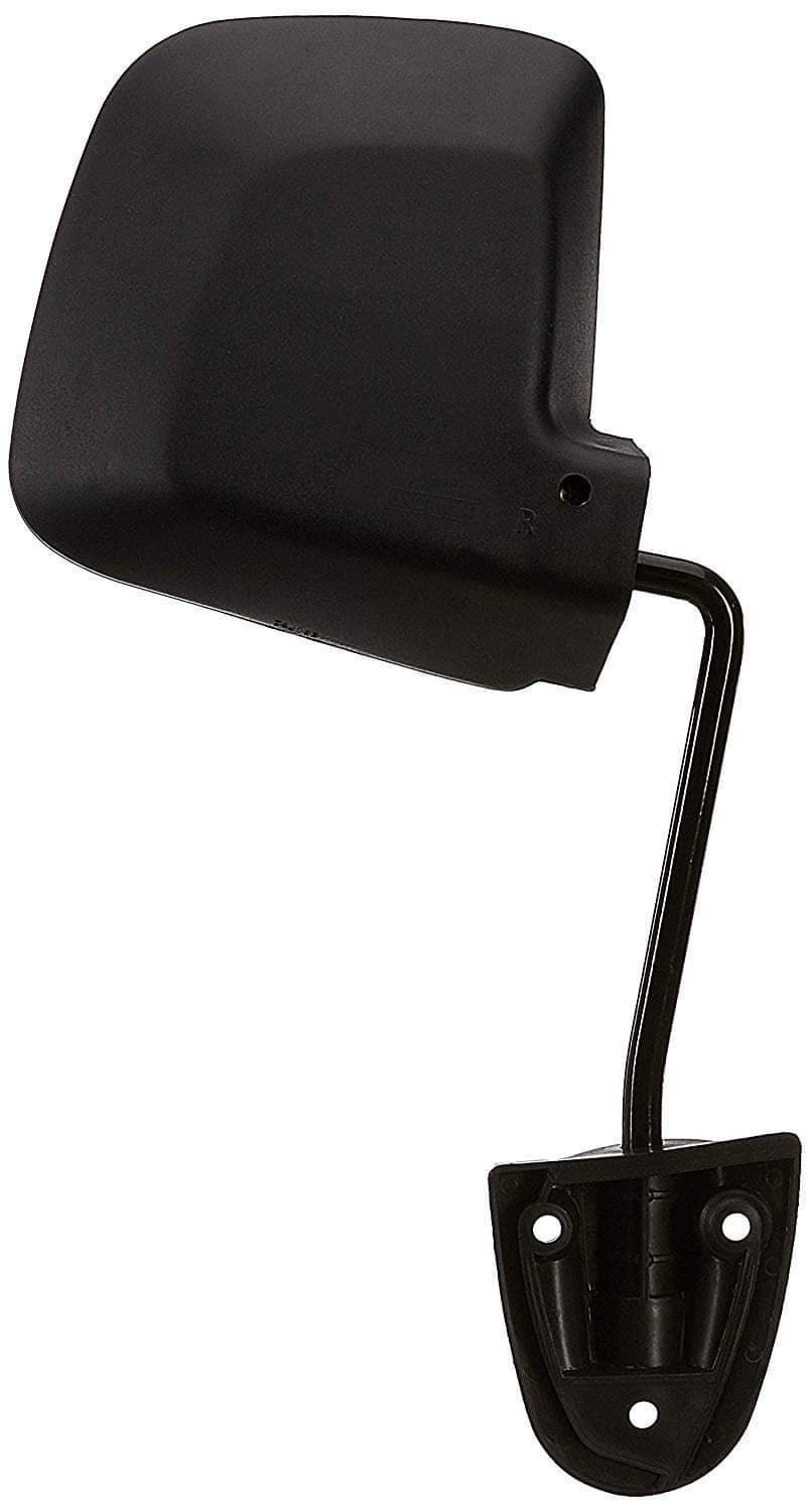 A black, side-mounted door mirror for Tata Ace Type 3 with a convex mirror plate.
