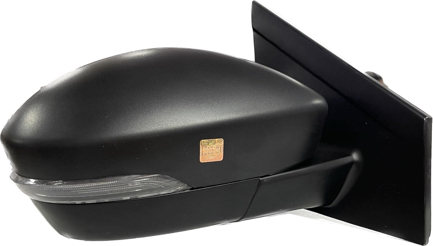 Black side rear view door mirror for Tata Zest/Bolt VX Indicator with a clear glass and sleek design, mounted on a door.