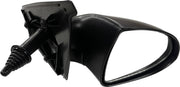 Black, clear, adjustable side mirror for Tata Indigo/Indica vehicles without chrome.