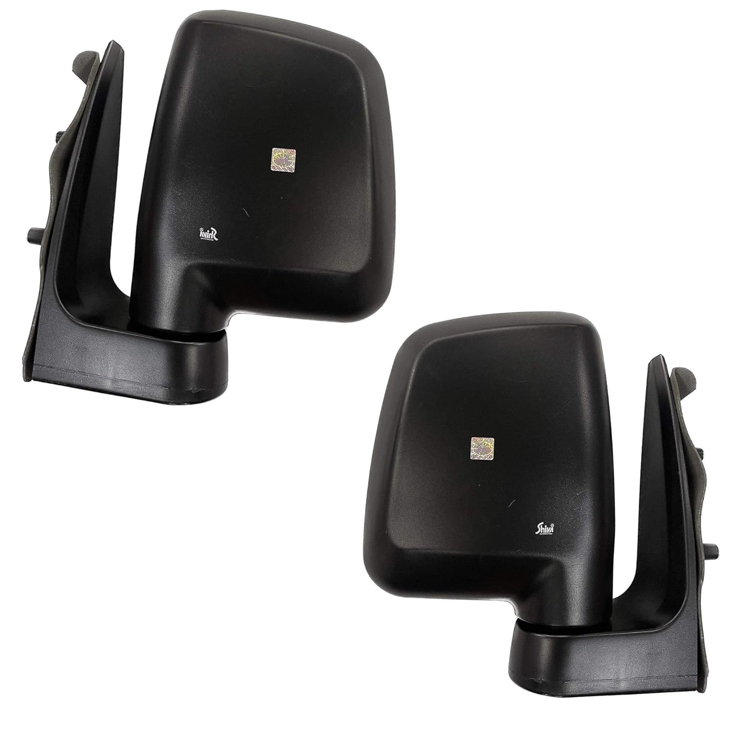 A pair of black side mirrors for Tata Super Ace car, showing the front view of the mirrors attached to their respective door mounts.