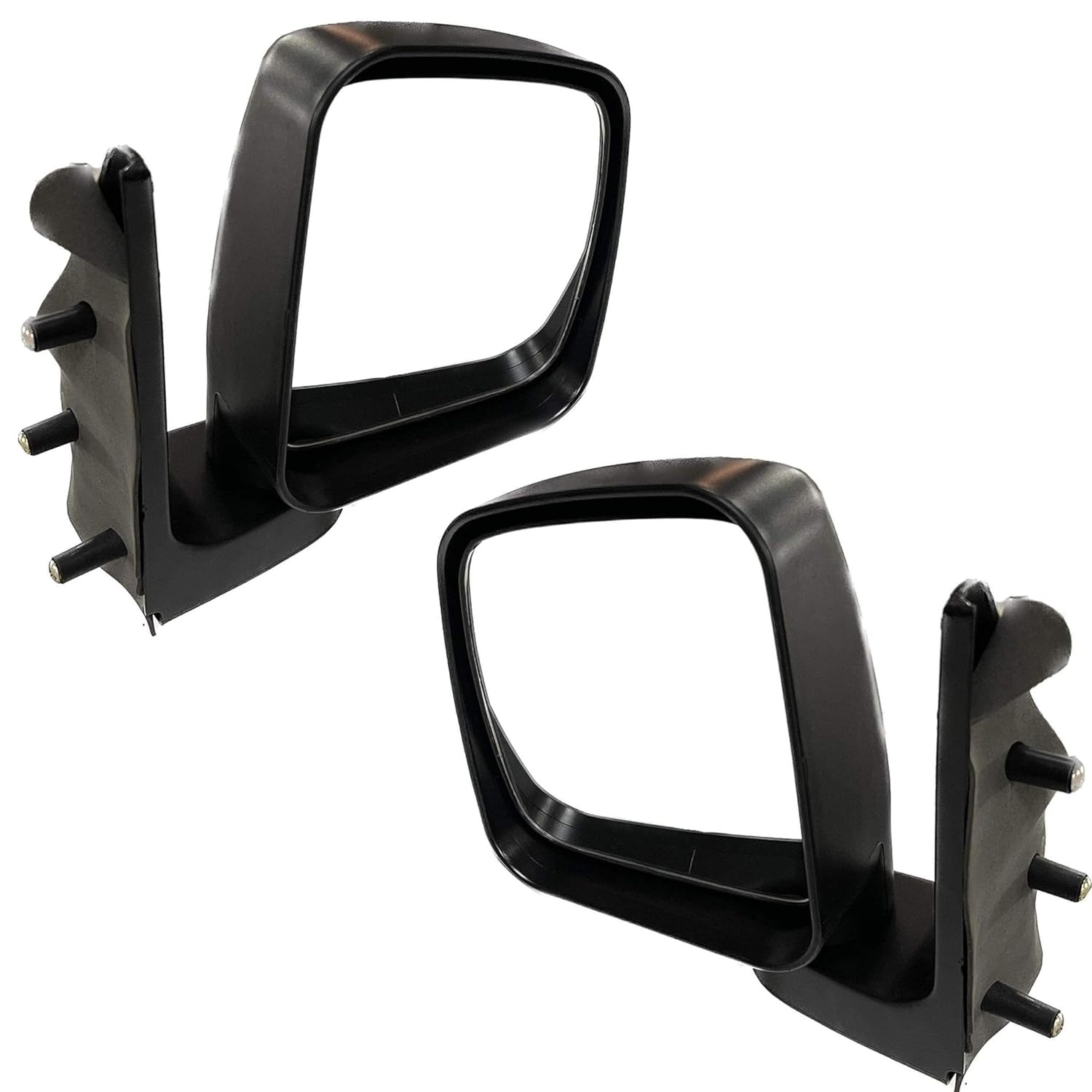 A pair of black side mirrors for Tata Super Ace car, showing the front view of the mirrors attached to their respective door mounts.