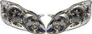 A pair of silver-colored headlights for a Toyota Corolla 2003-2008 without adjustable motor.