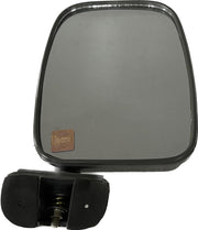 KD brand clear side mirror for Toyota Qualis with door mount, showing the mirror glass and the black mounting bracket.