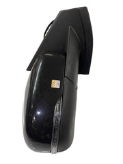 Black car side mirror on a white background