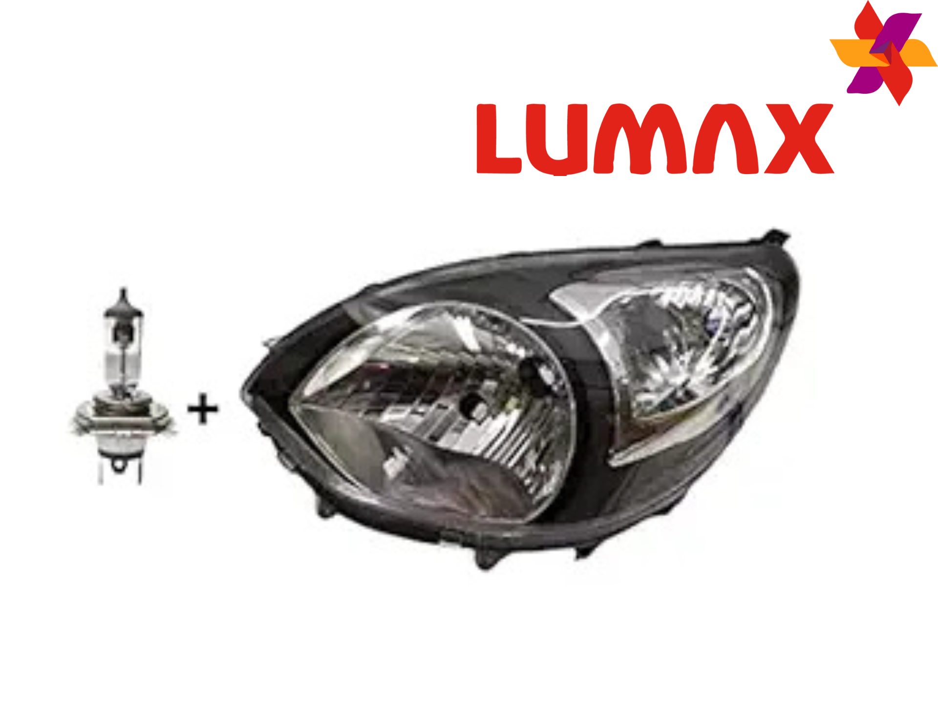 LUMAX Headlight assembly for Maruti Suzuki Alto 800 Type 1 WITH BULB ( WITH ADJUSTABLE MOTOR)