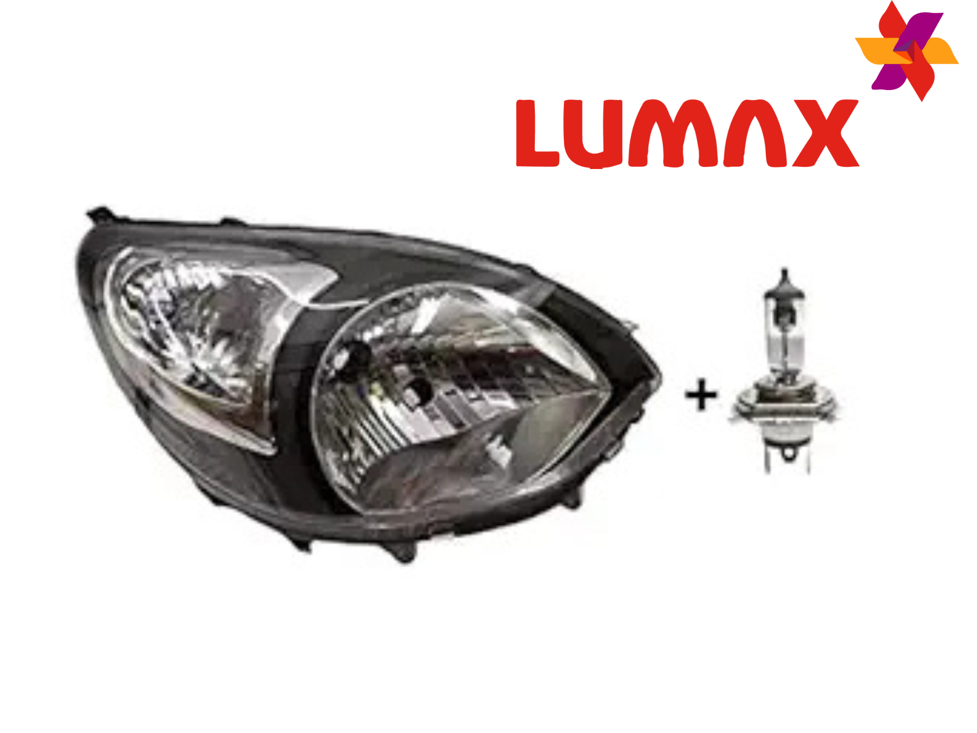 LUMAX Headlight assembly for Maruti Suzuki Alto 800 Type 1 WITH BULB ( WITH ADJUSTABLE MOTOR)