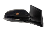 Black car side mirror on a white background