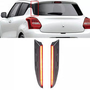 LED D-pillar lights for Maruti Suzuki Swift shown in red, intended for both sides of the vehicle.