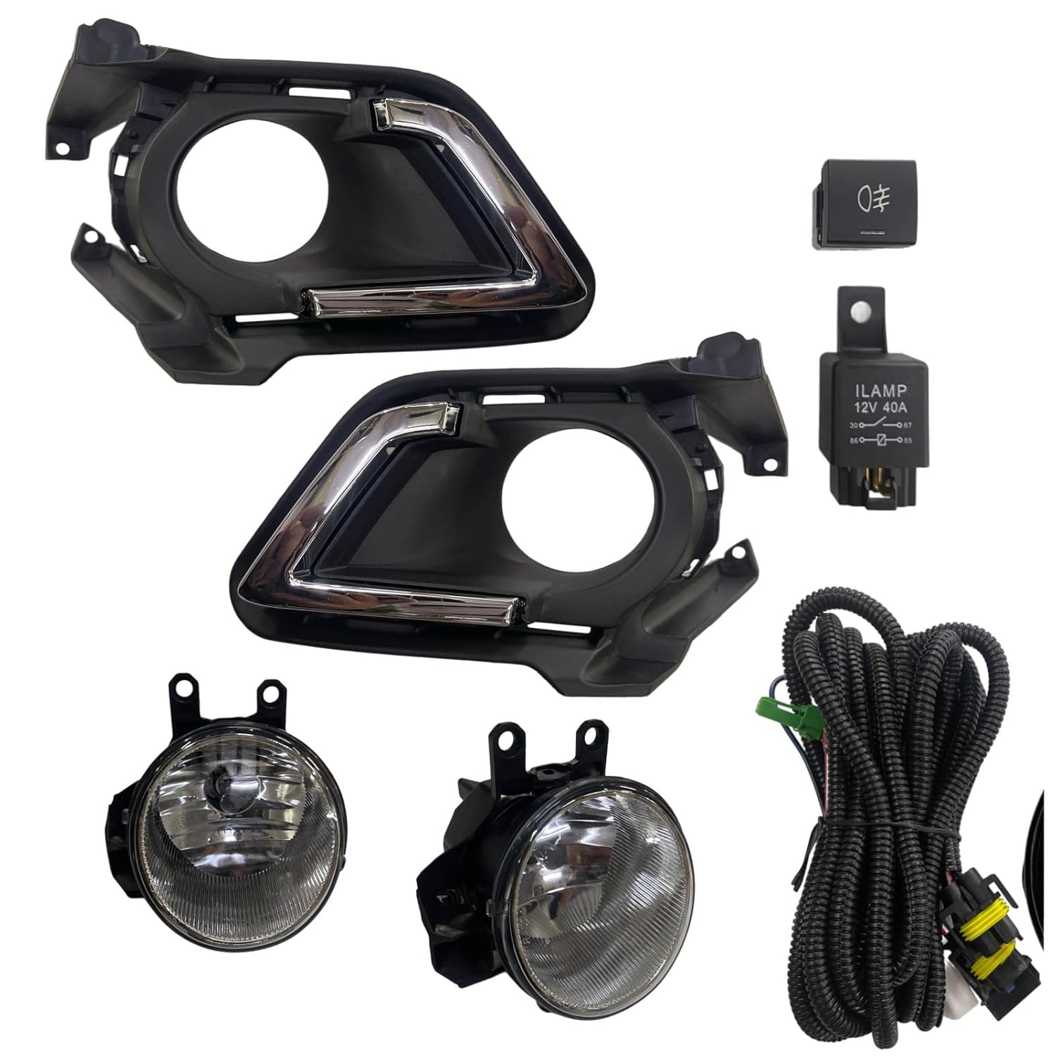 K D Fog Lamp Kit for Toyata Crysta 2023-NOW Complete Set With Bulb, Wiring, Relay & Switch (Pair)