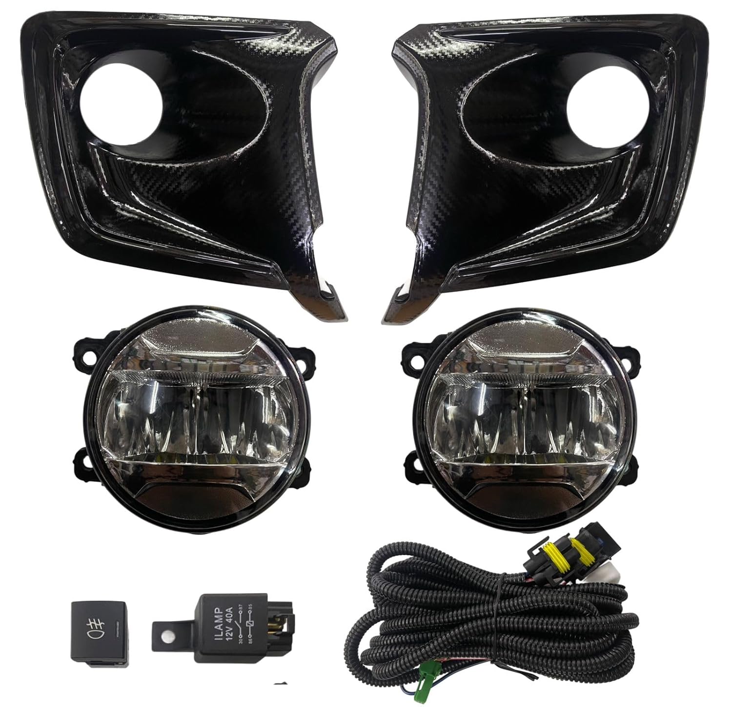 K D Fog Lamp Set For Toyata Glanza Kit With Bulb, Wiring, Relay & Switch (Pair)2023-NOW Model