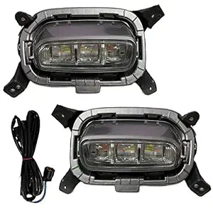 K D Fog Lamp Set For KIA Seltos Ice Cube Type LED With Complete Kit (PAIR) 2019-2023