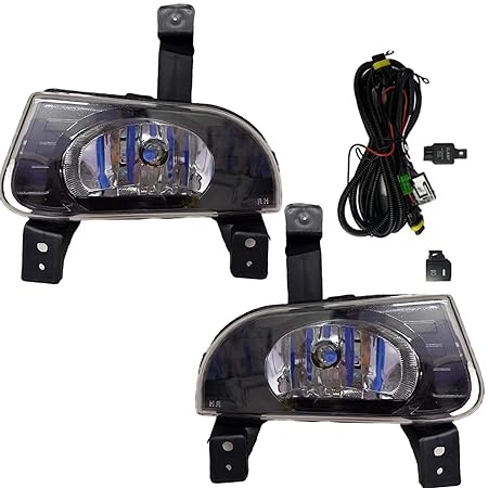 K D Fog Lamp Set For Mahindra Bolero NEO 2021-NOW/Scorpio Mhawk/Verito 2008-2017 With Bulb, Wiring, Relay & Switch (Pair) Black