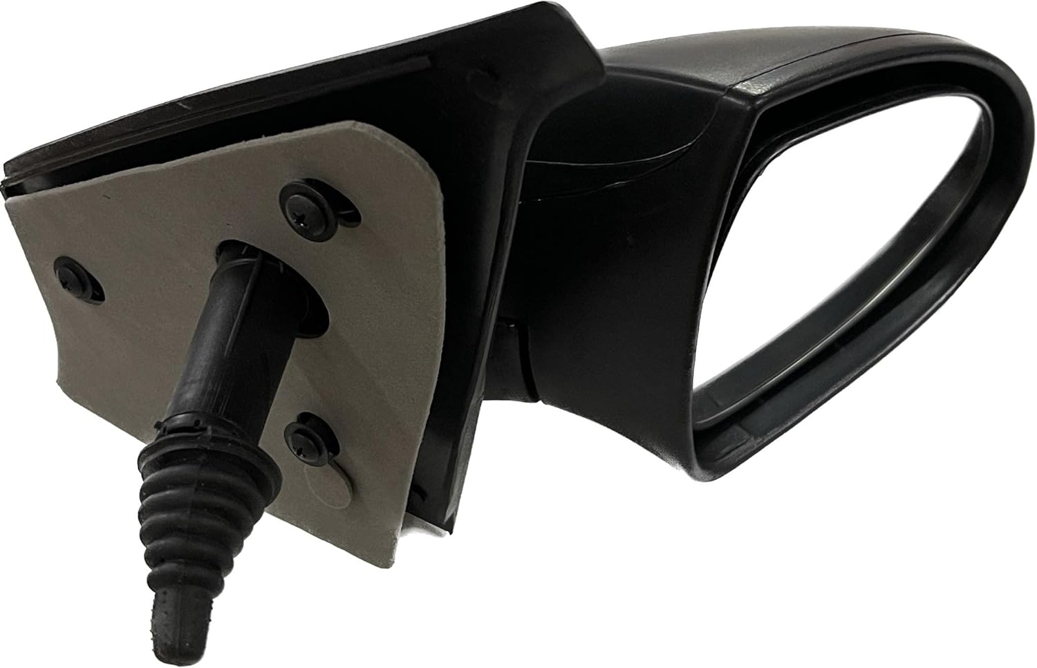 A black, chrome-adjustable side door mirror for a Tata Indigo/Indica vehicle.