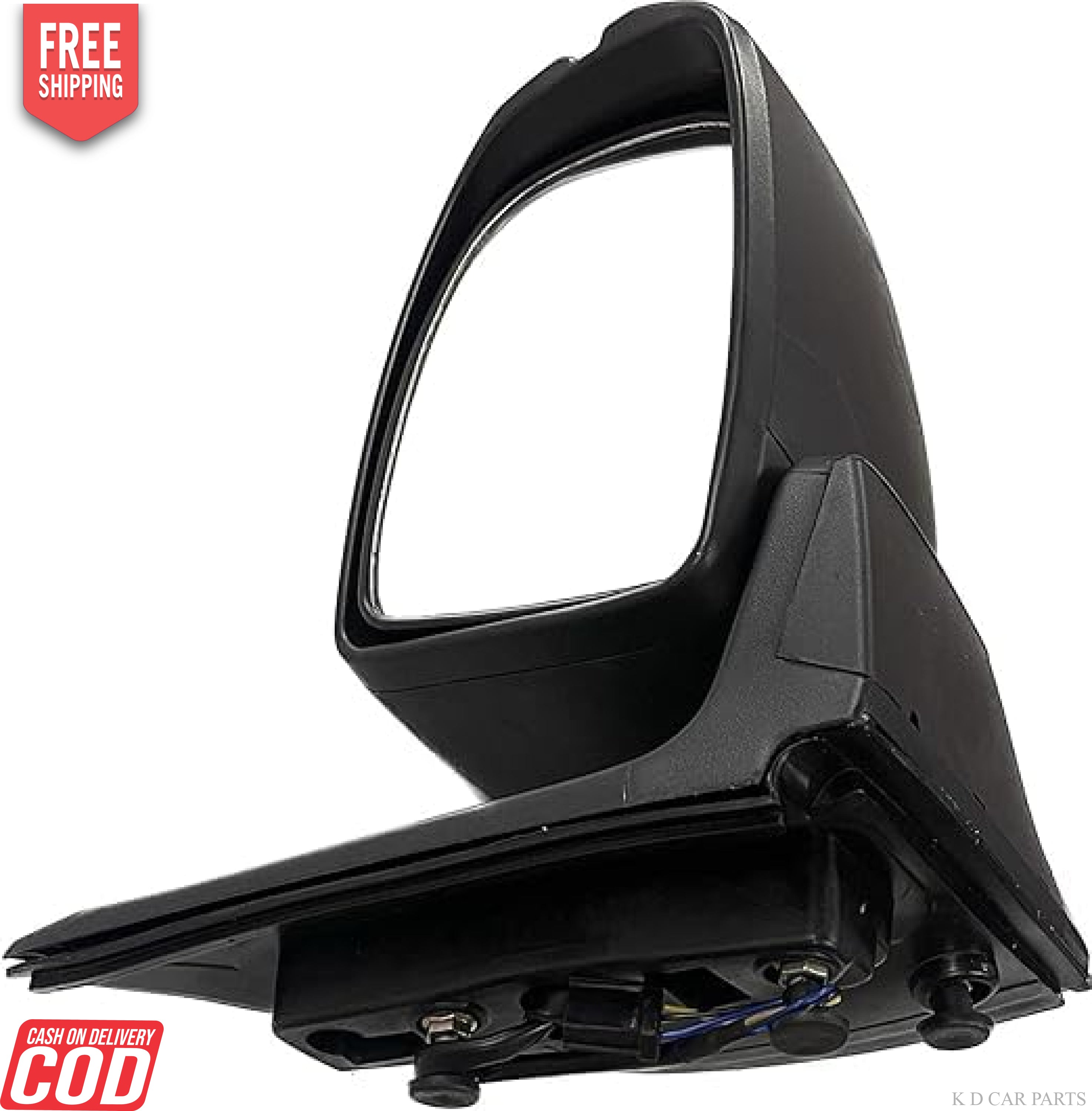 Black motorized side mirror for Honda City with automatic folding feature and integrated turn signal, designed for 2014-2021 models.