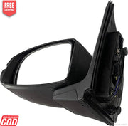 Black motorized side mirror for Honda City with automatic folding feature and integrated turn signal, designed for 2014-2021 models.