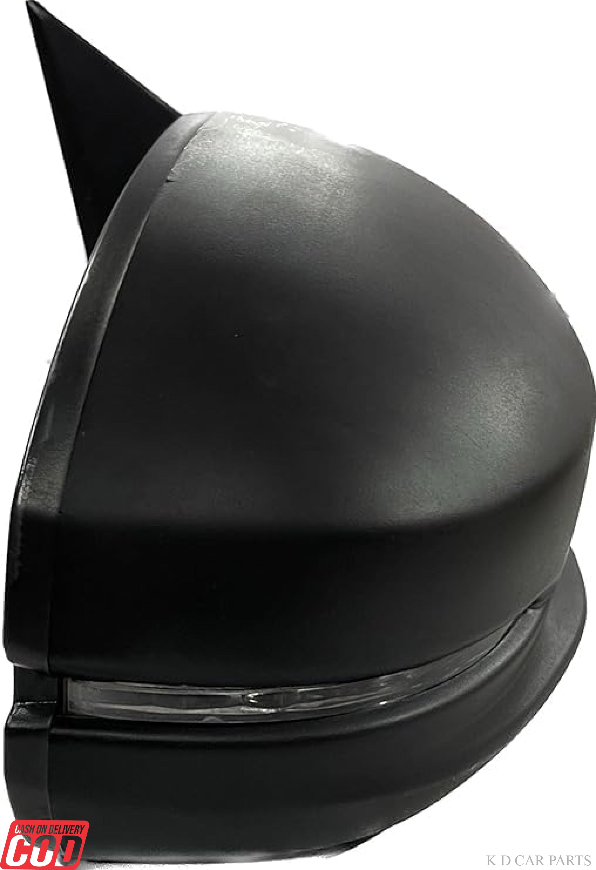 Black side door mirror with automatic fold and indicator lights for Honda Amaze 2018-onwards model.