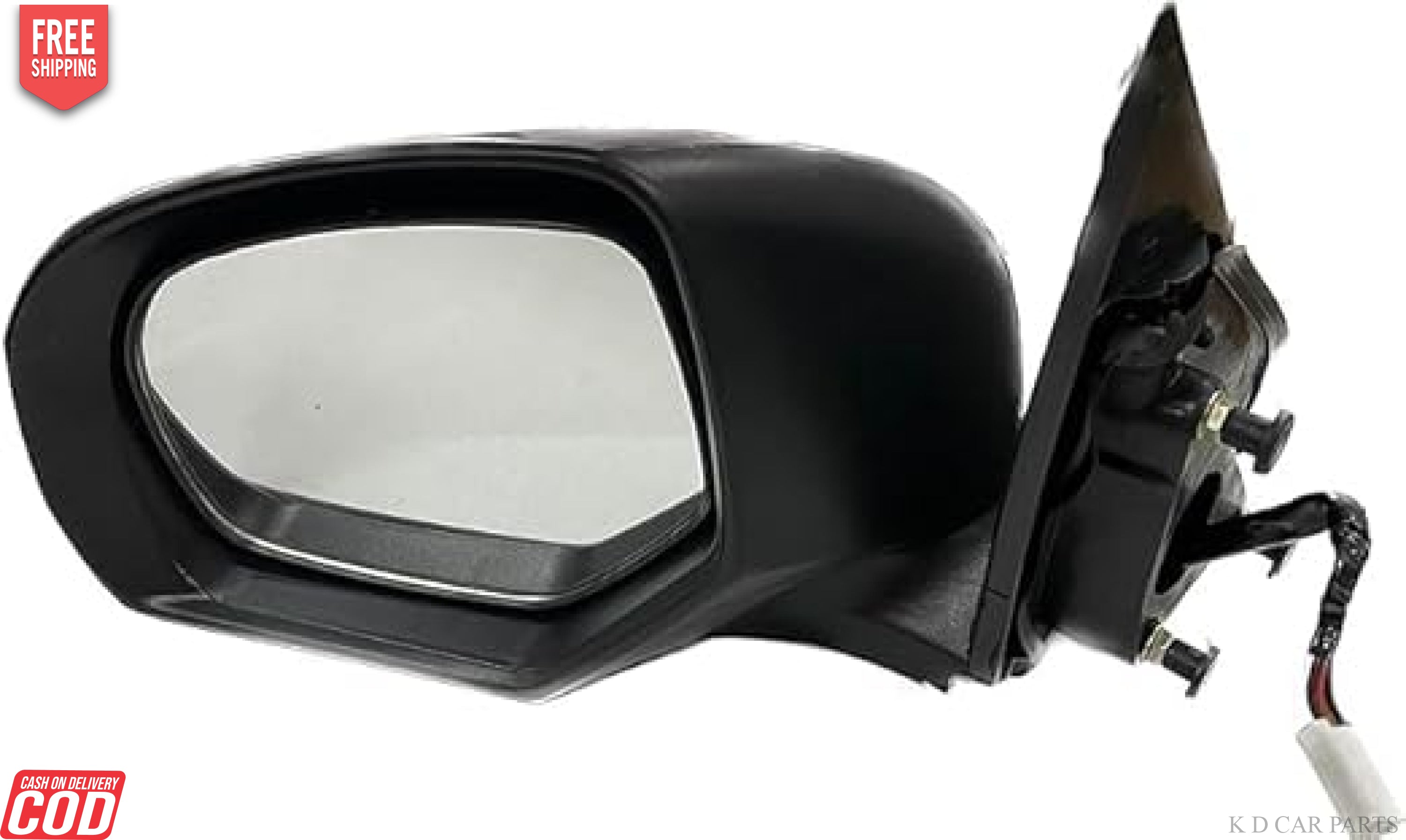 Black car door mirror with automatic fold and indicator, for Maruti Swift and Dzire models.