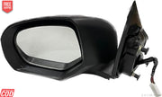 Black car door mirror with automatic fold and indicator, for Maruti Swift and Dzire models.