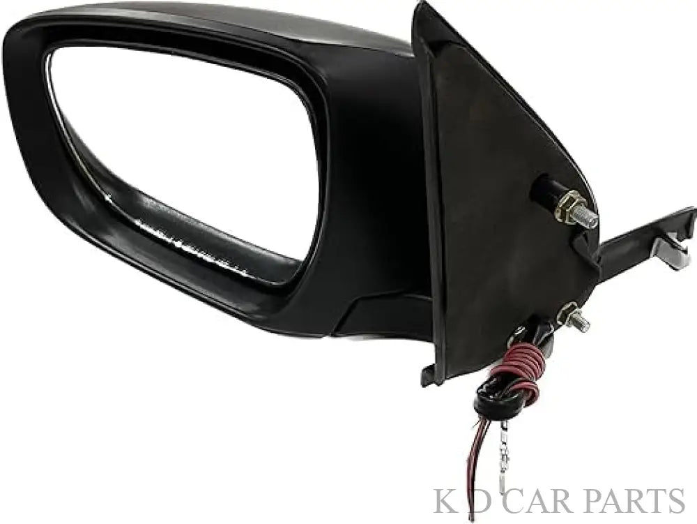 Black side door mirror with automatic fold and integrated indicator for Maruti Swift 2018-onwards models.