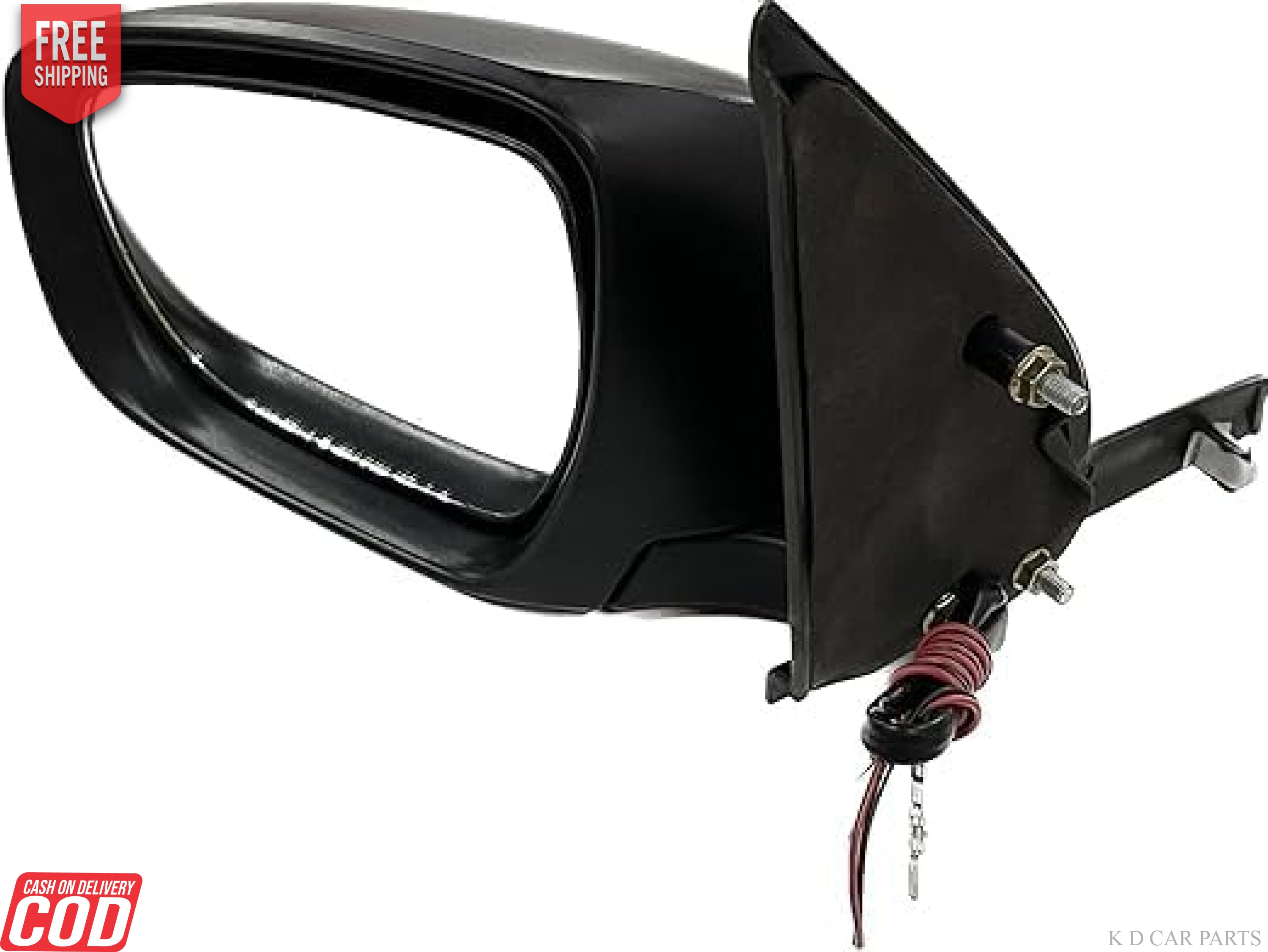 Black side door mirror with automatic fold and integrated indicator for Maruti Swift 2018-onwards models.