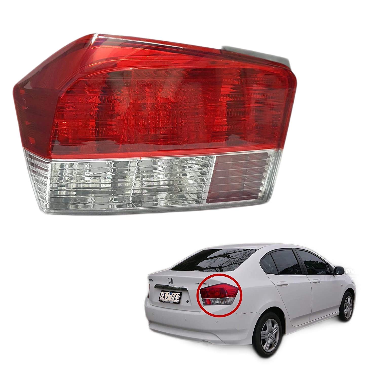 K D Tail light/Back light assembly for Honda City Type- 5 IVTEC (2009-2011)