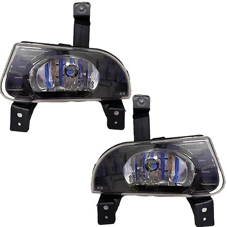 K D Fog Lamp Set for Mahindra Scorpio Mhawk/Verito (PAIR) With BULB (BLACK) 2008-2017