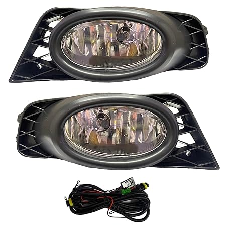 K D Fog Lamp set For Honda Civic With Bulb (Pair) Type 2 With Wiring & Kit 2010-2013