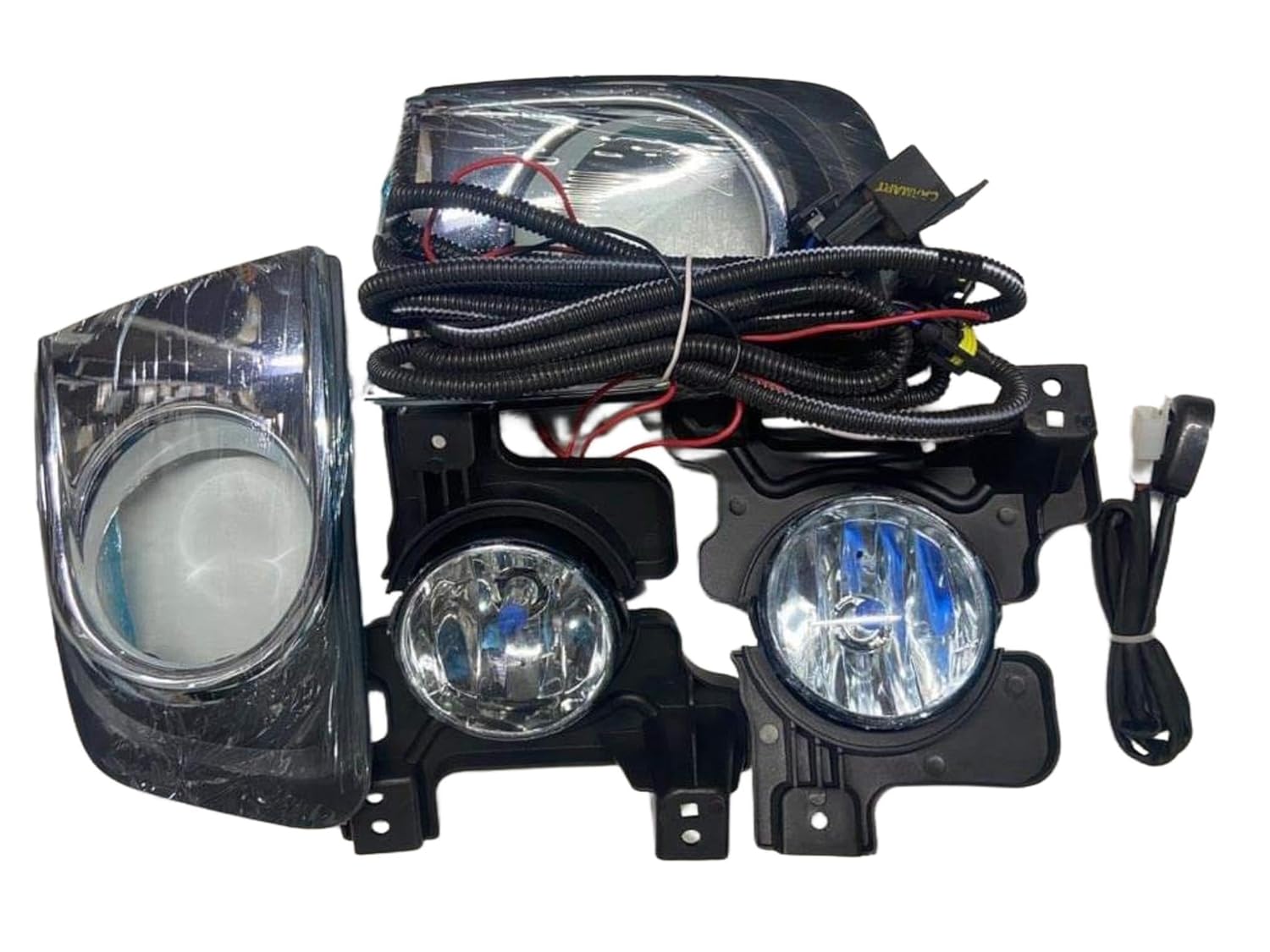 K D Fog Lamp Set For Mahindra Scorpio With Wiring & Chrome Cover (Right & Left Side) Pair 2018-NOW (Complete Kit)