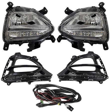 K D Fog Lamp Set For Hyundai I20 Elite 2018-2020 DRL With Bulb & Indicator (PAIR) Complete KIT