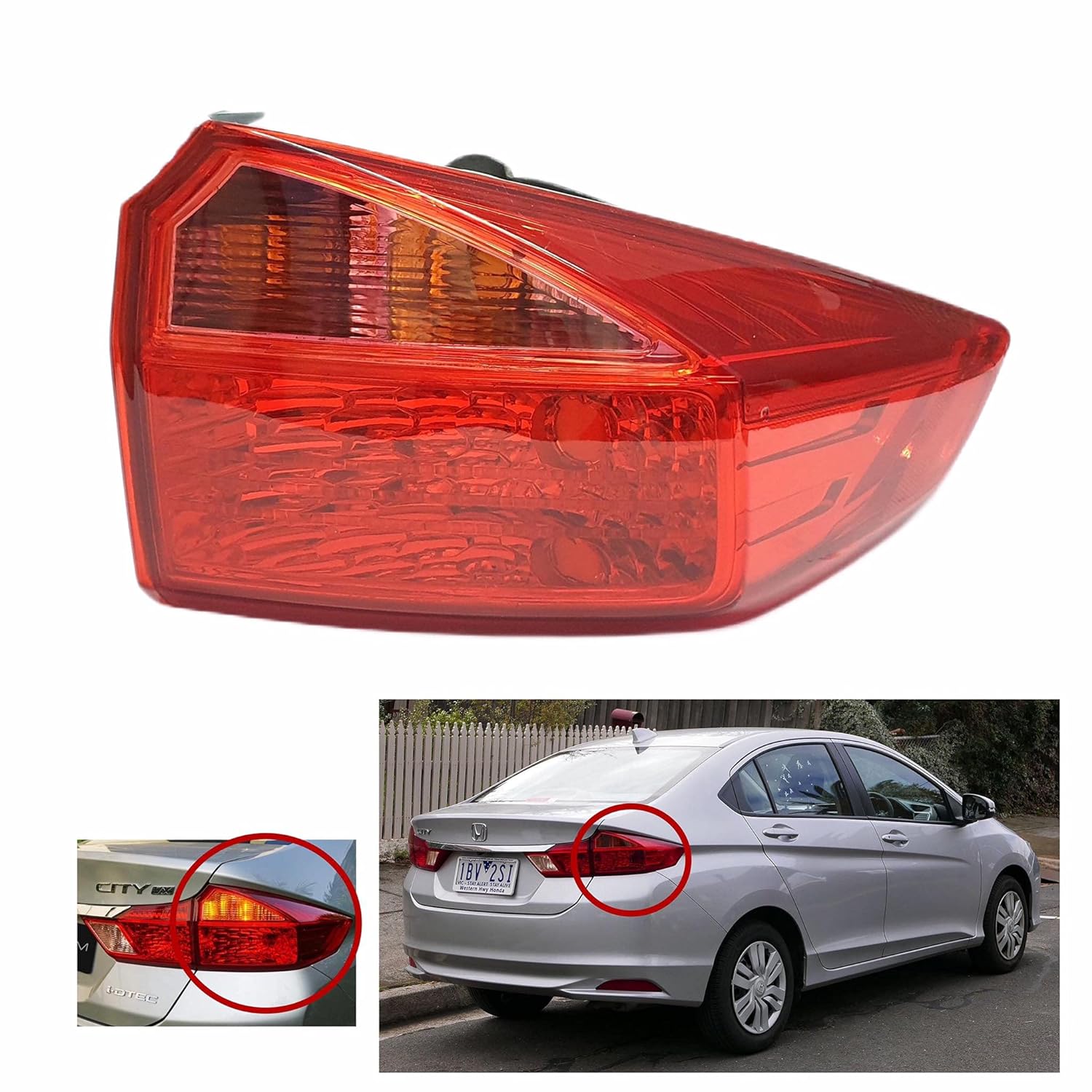 K D Tail light/Back light assembly For Honda City Type- 7 (2014-2023)