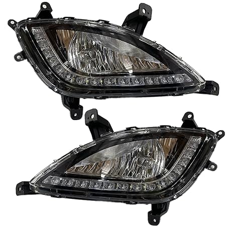 K D Fog Lamp Set For Hyundai I20 With DRL Indicator (PAIR) Complete KIT (2012-2014) Type 2