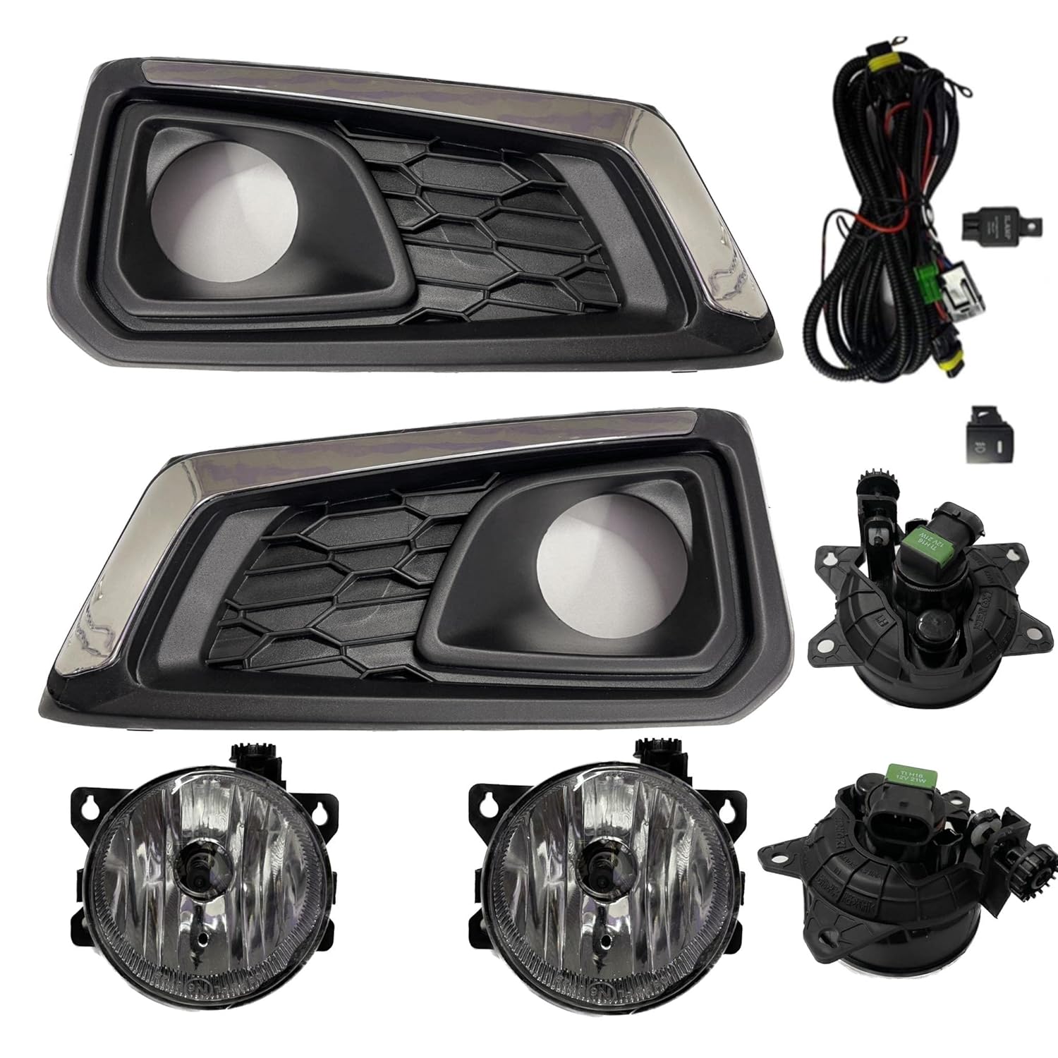 K D Fog Lamp set For Honda Amaze With Bulb, Wiring & Kit 2018- Onwards