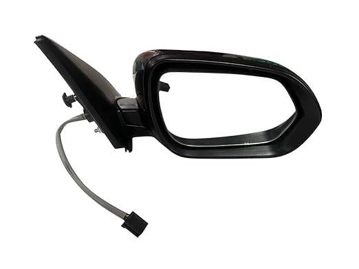Black power door mirror for KIA Seltos with integrated turn signal indicator, featuring automatic folding functionality.