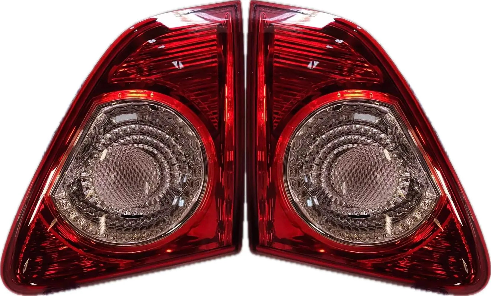 Red tail light assembly for Toyota Corolla Altis Type 1, 2008-2011 model, with a glass lens and break-up design.