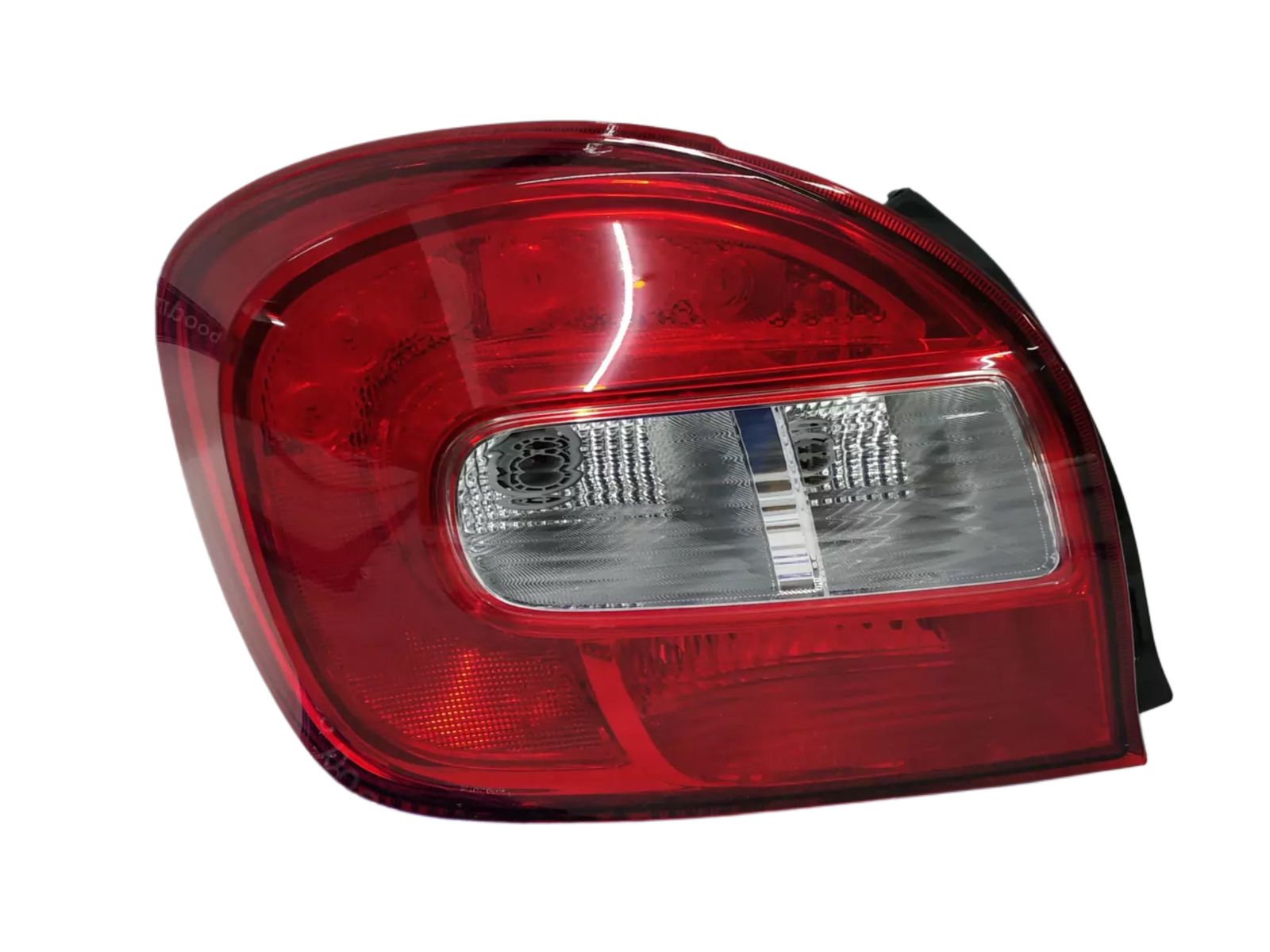 A pair of red tail lights for Maruti Baleno 2015-2022, featuring clear glass and red-black trim.