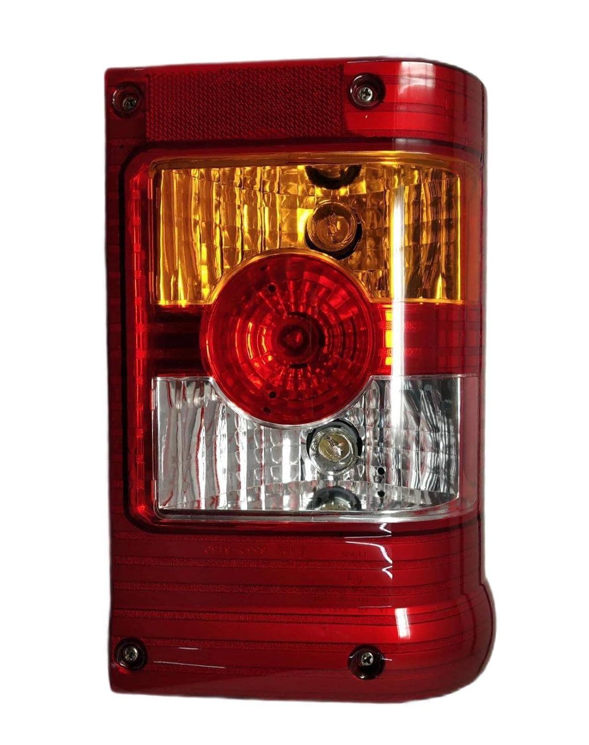 Red tail light assembly for Mahindra Bolero Type 3 vehicle.