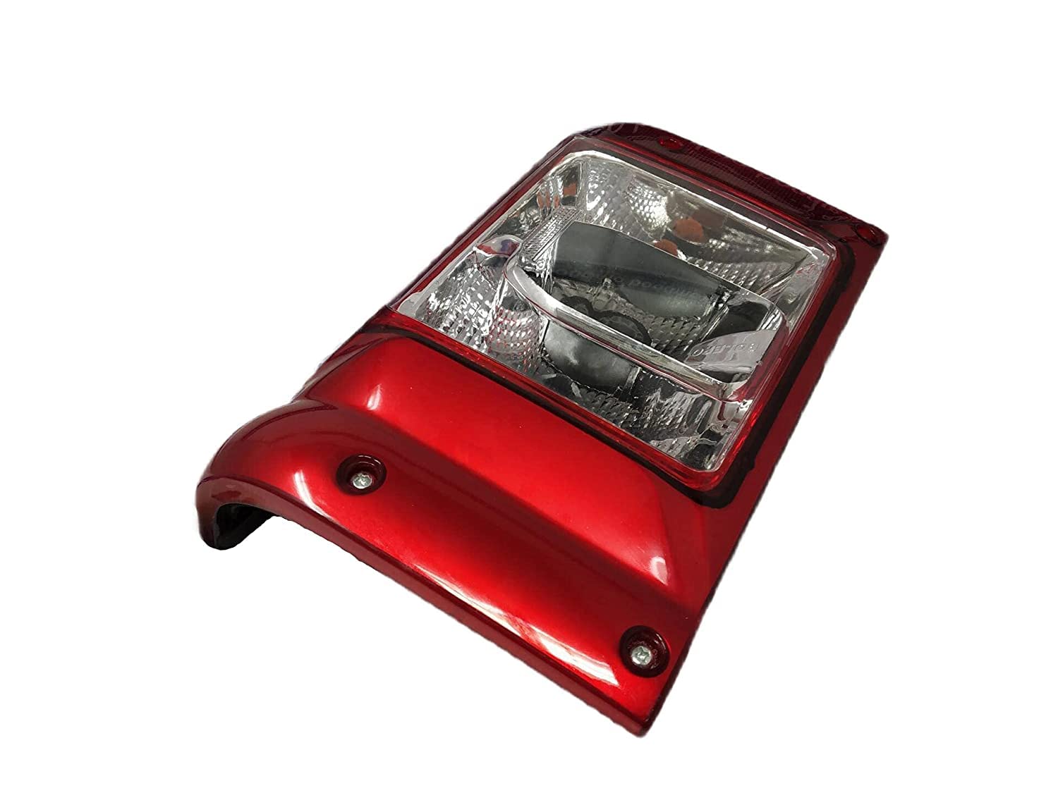 Red tail light assembly for Mahindra Bolero Type 4 featuring brake lights, with a clear lens and reflector design.