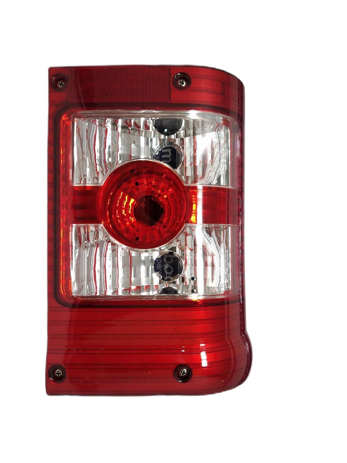 Red tail light assembly for Mahindra Bolero Type 2 vehicle.