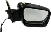Black, motorized side mirror for Mahindra TUV 300 / BOLERO NEO vehicles, featuring a shatter-resistant acrylic mirror with a visible wiring harness.
