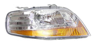 headlight for Chevrolet Aveo UVA without an adjustable motor, featuring a clear lens and a yellow-colored bulb.