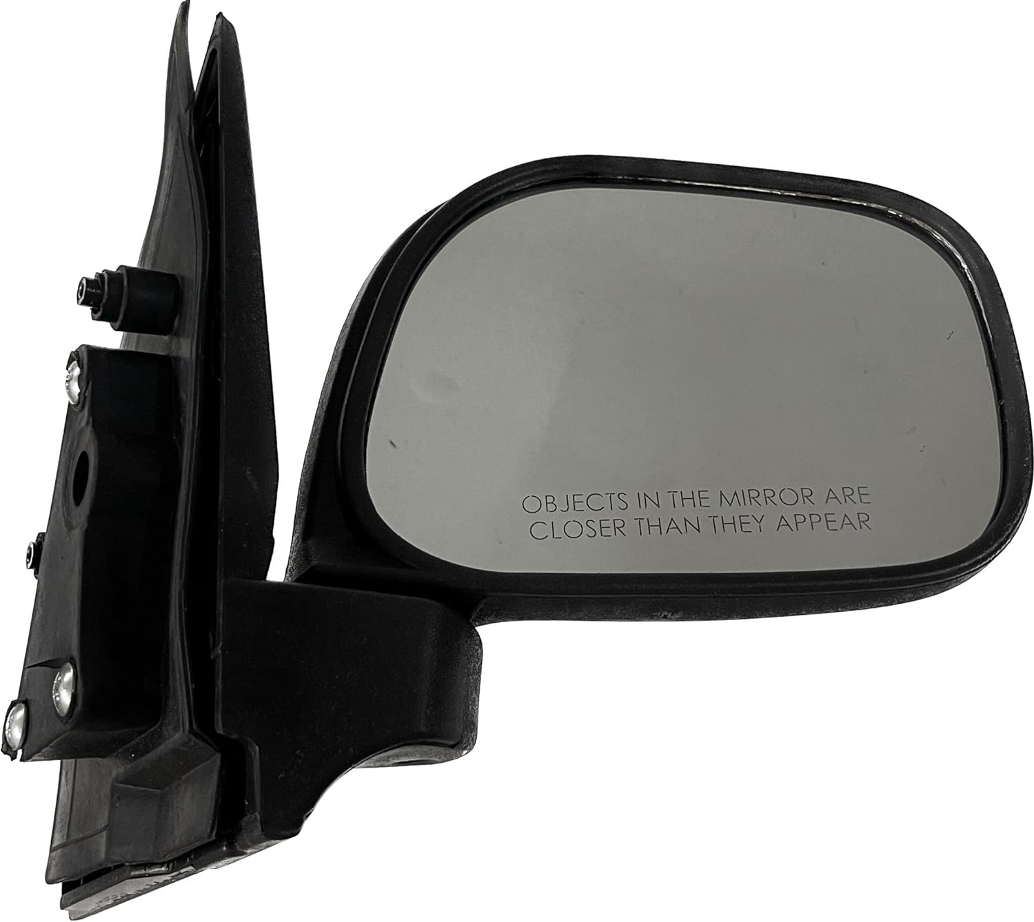 A black, shatter-resistant acrylic door/side mirror for a Chevrolet Tavera Type 2 vehicle, featuring a curved design and mounted on the vehicle's door.