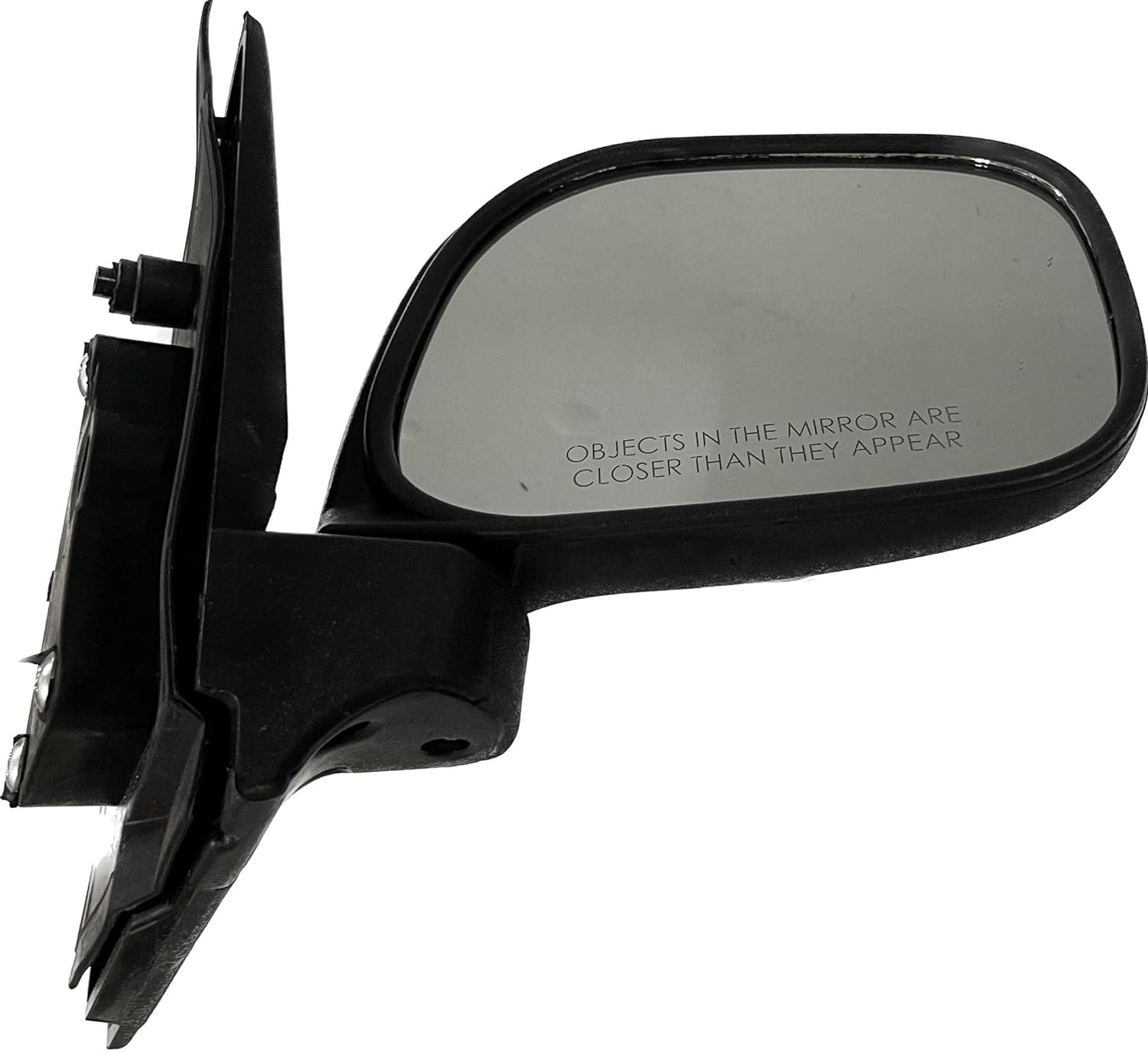 A black, shatter-resistant acrylic door/side mirror for a Chevrolet Tavera Type 2 vehicle, featuring a curved design and mounted on the vehicle's door.